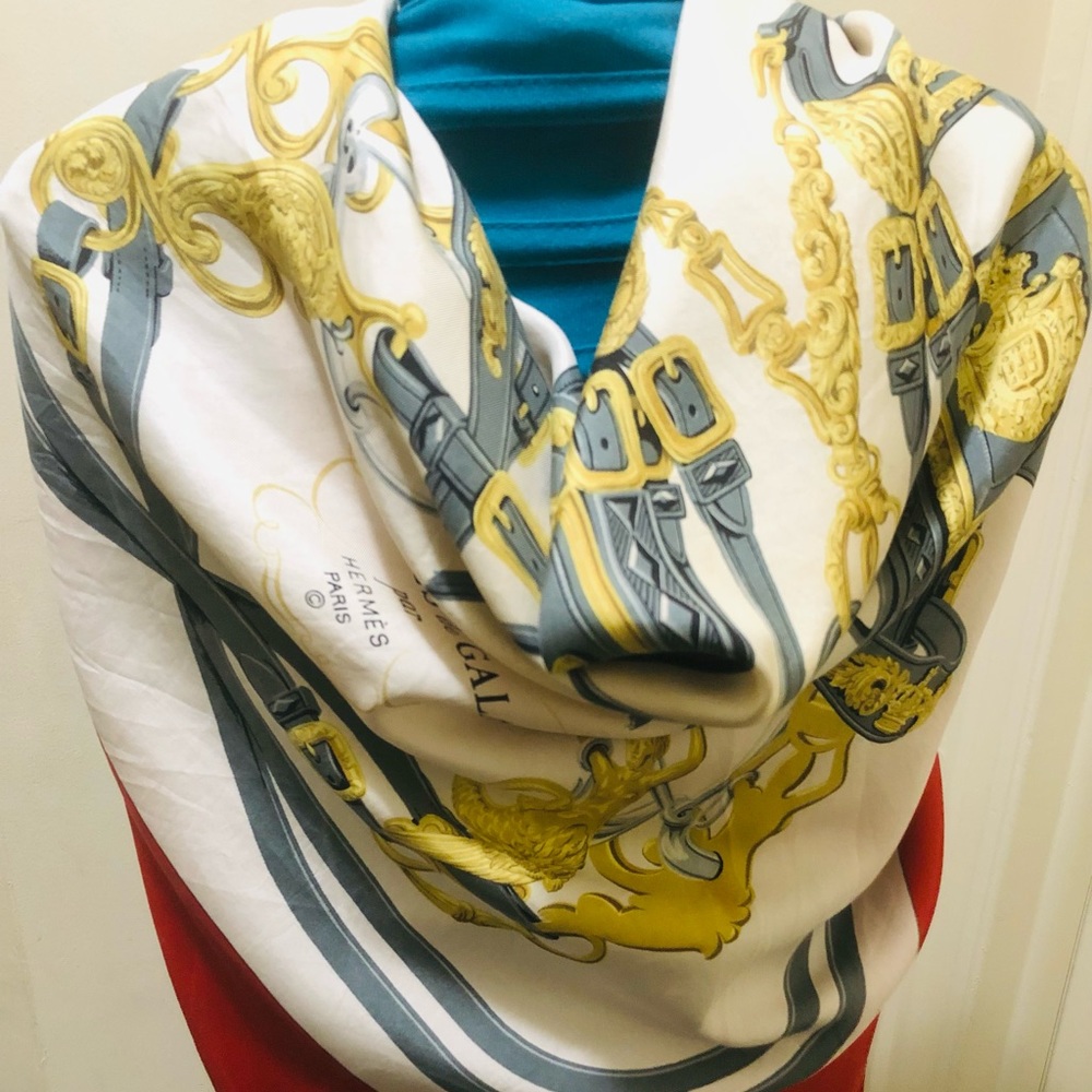 Hermès Scarf. 100% silk. ‘Brides de Gala'. By Hugo Grygkar. Made in France. Silk